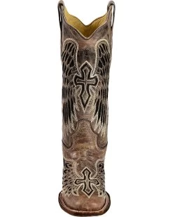 Corral Women's Sequin Wing & Cross Inlay Western Boots - Square Toe -Western Fashion 045U62 89 FT