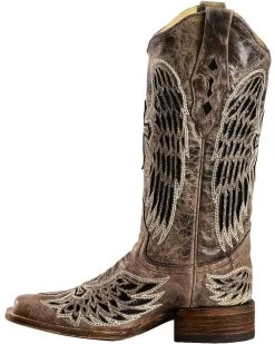 Corral Women's Sequin Wing & Cross Inlay Western Boots - Square Toe -Western Fashion 045U62 89 LT