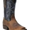 Ariat Boys' Tombstone Western Boots - Broad Square Toe -Western Fashion 053D31 B8 P1