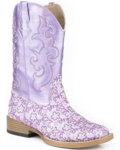 Roper Kid's Floral Glitter Western Boots