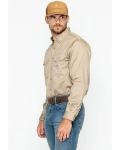 Carhartt Men's FR Solid Twill Long Sleeve Work Shirt -Western Fashion 086988 28 D3