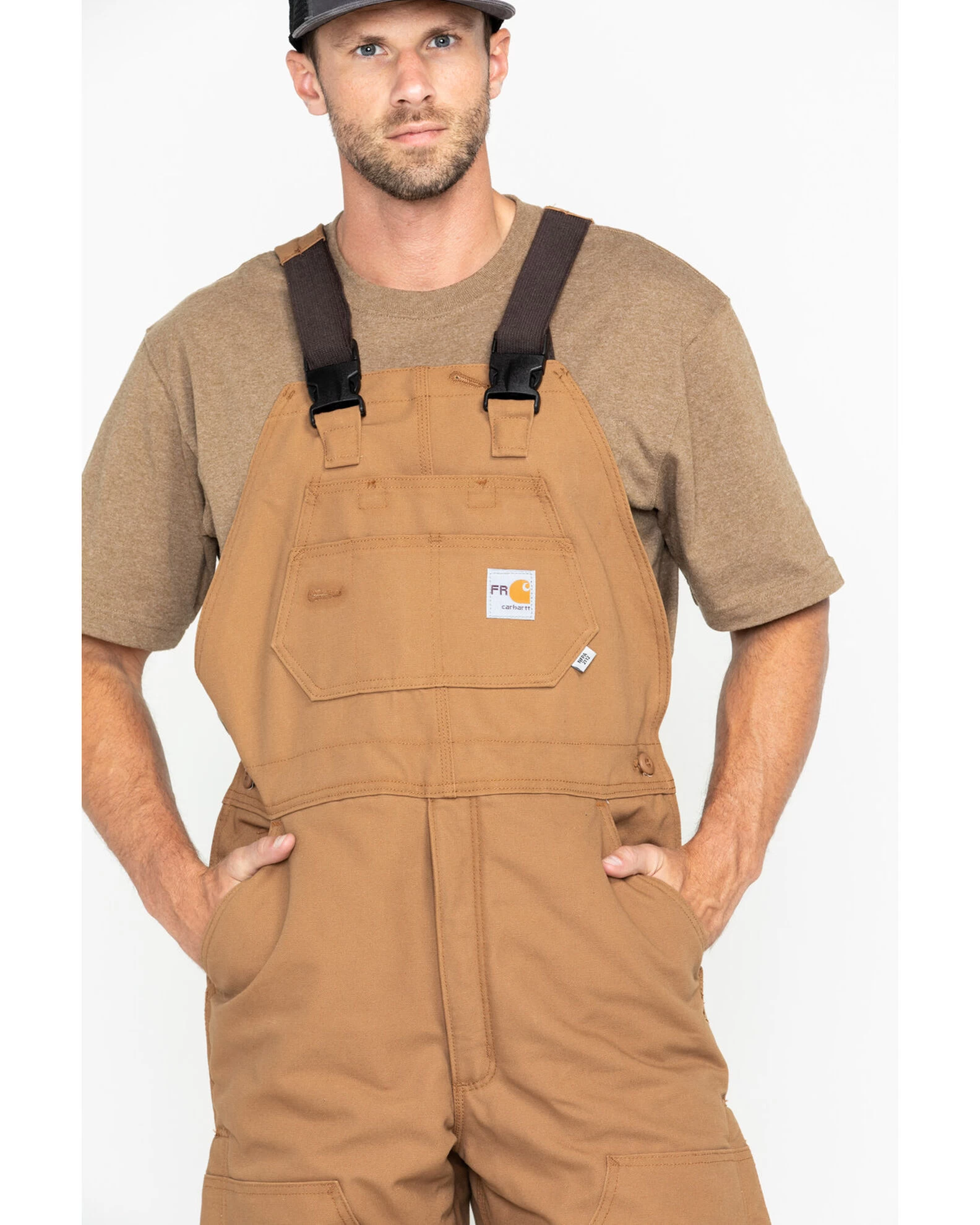 Carhartt Men's FR Duck Quilt-Lined Bib Overalls 3 Carhartt Men's FR Duck Quilt-Lined Bib Overalls
