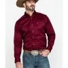 Ariat Men's Burgundy Solid Twill Long Sleeve Western Shirt