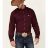 Cinch C‌inch Men's Solid Burgundy Button Long Sleeve Western Shirt -Western Fashion 0926V9 74 P1