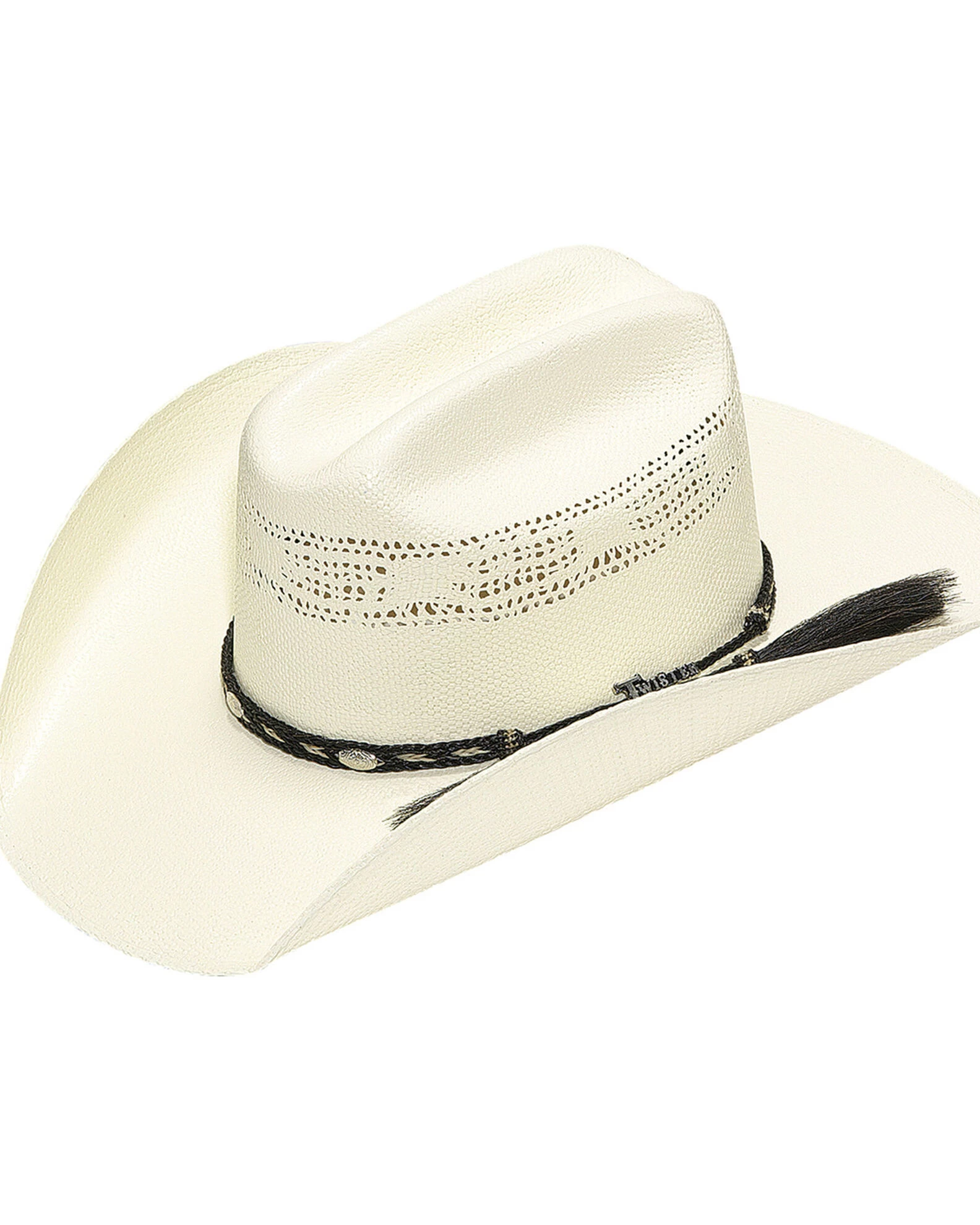 Twister Bangora Straw Cowboy Hat With Braided Band 3 Twister Bangora Straw Cowboy Hat With Braided Band