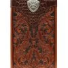 Ariat Men's Rodeo Bi-Fold Tooled Leather Wallet -Western Fashion 120N43 22 P1