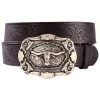 AndWest Men's Western Tooled Longhorn Belt