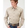 Roper Men's Solid Poplin Long Sleeve Snap Western Shirt -Western Fashion 2000106449 280 P1