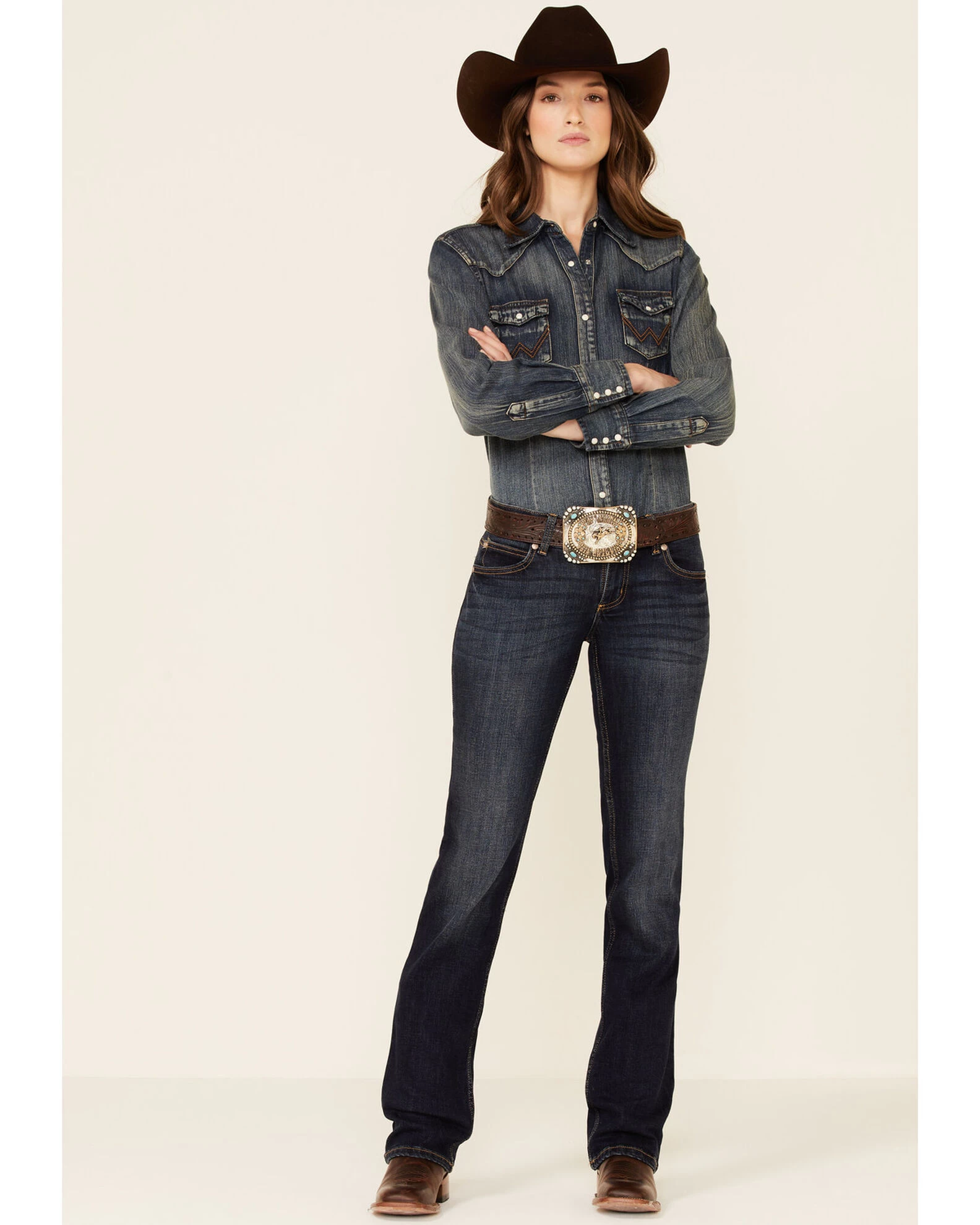 Wrangler Retro Women's Dark Wash Sadie Jeans 3 Wrangler Retro Women's Dark Wash Sadie Jeans