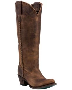 Lane Women's Plain Jane Brown Western Boots - Round Toe 