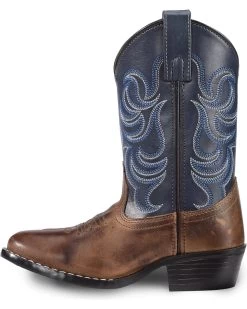 Cody James Boys' Two-Tone Embroidered Western Boots - Round Toe -Western Fashion 2000221649 200 LT
