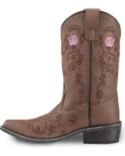 Shyanne Girls' Floral Embroidered Western Boots - Pointed Toe -Western Fashion 2000221650 200 LT