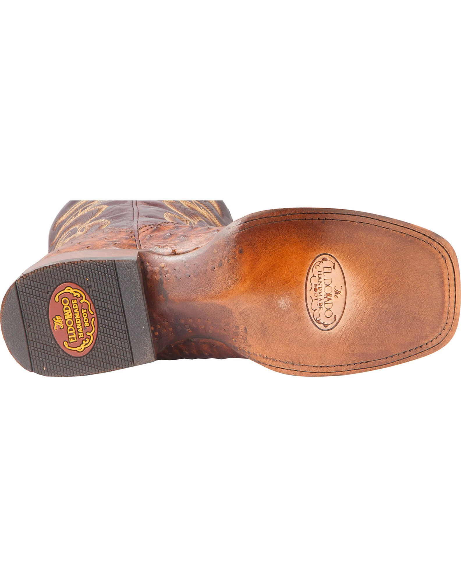 El Dorado Men's Handmade Full Quill Ostrich Stockman Boots - Broad Square Toe 6 El Dorado Men's Handmade Full Quill Ostrich Stockman Boots - Broad Square Toe - Image 5