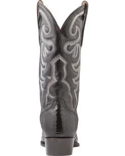 El Dorado Men's Handmade Ostrich Leg Western Boots - Medium Toe -Western Fashion 2000221956 001 BK