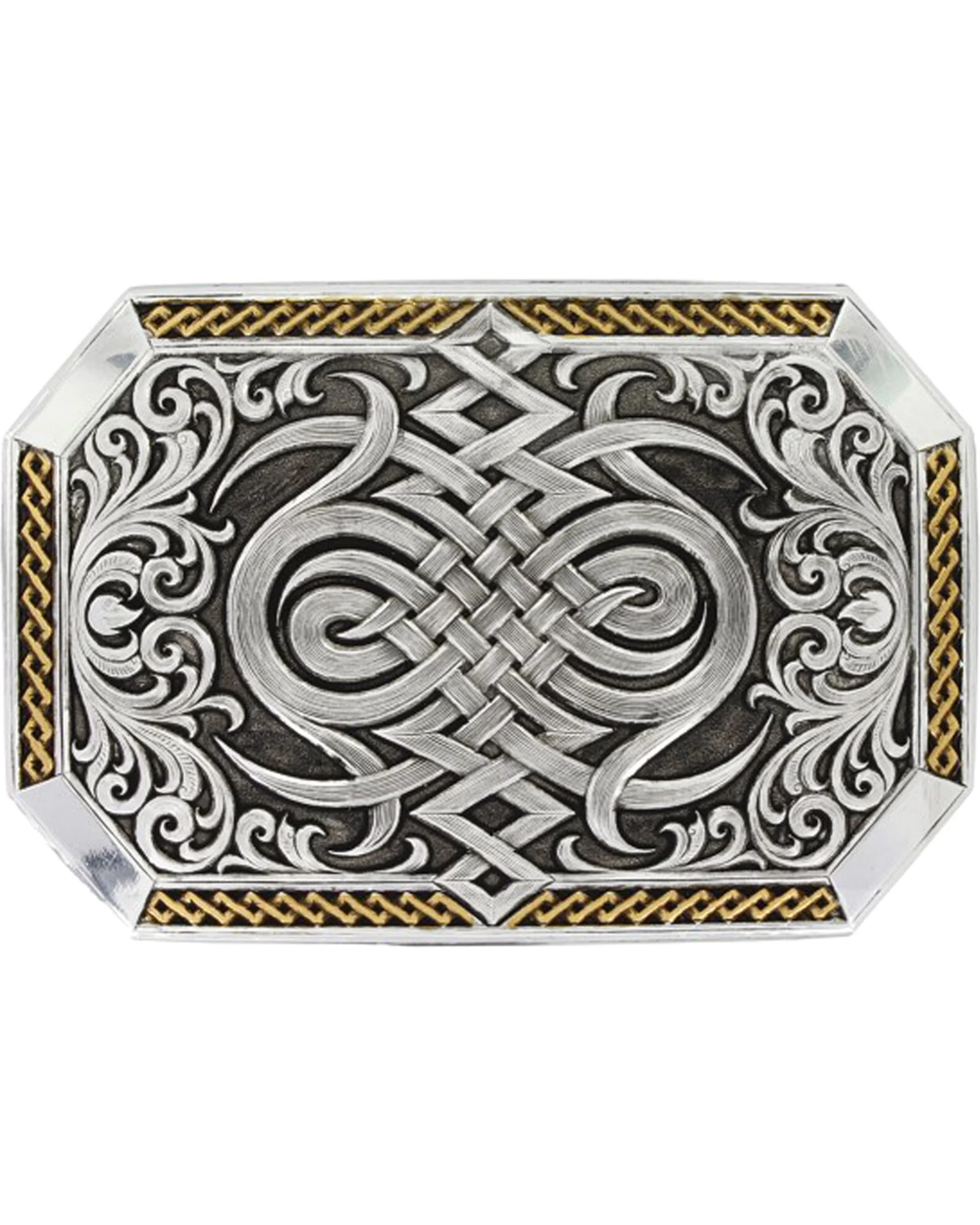 Montana Silversmiths Men's Silver Antiqued Celtic Knot Buckle 3 Montana Silversmiths Men's Silver Antiqued Celtic Knot Buckle