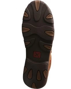 Twisted X Women's Brown Tooled Flowers Driving Moccasins - Moc Toe  -Western Fashion 2000226799 200 BM