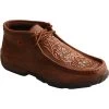 Twisted X Women's Brown Tooled Flowers Driving Moccasins - Moc Toe  -Western Fashion 2000226799 200 P1