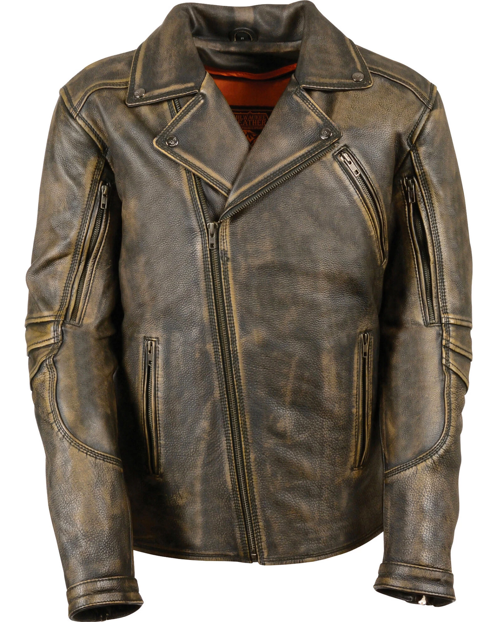 Milwaukee Leather Men's Triple Stitch Extra Long Biker Jacket 3 Milwaukee Leather Men's Triple Stitch Extra Long Biker Jacket