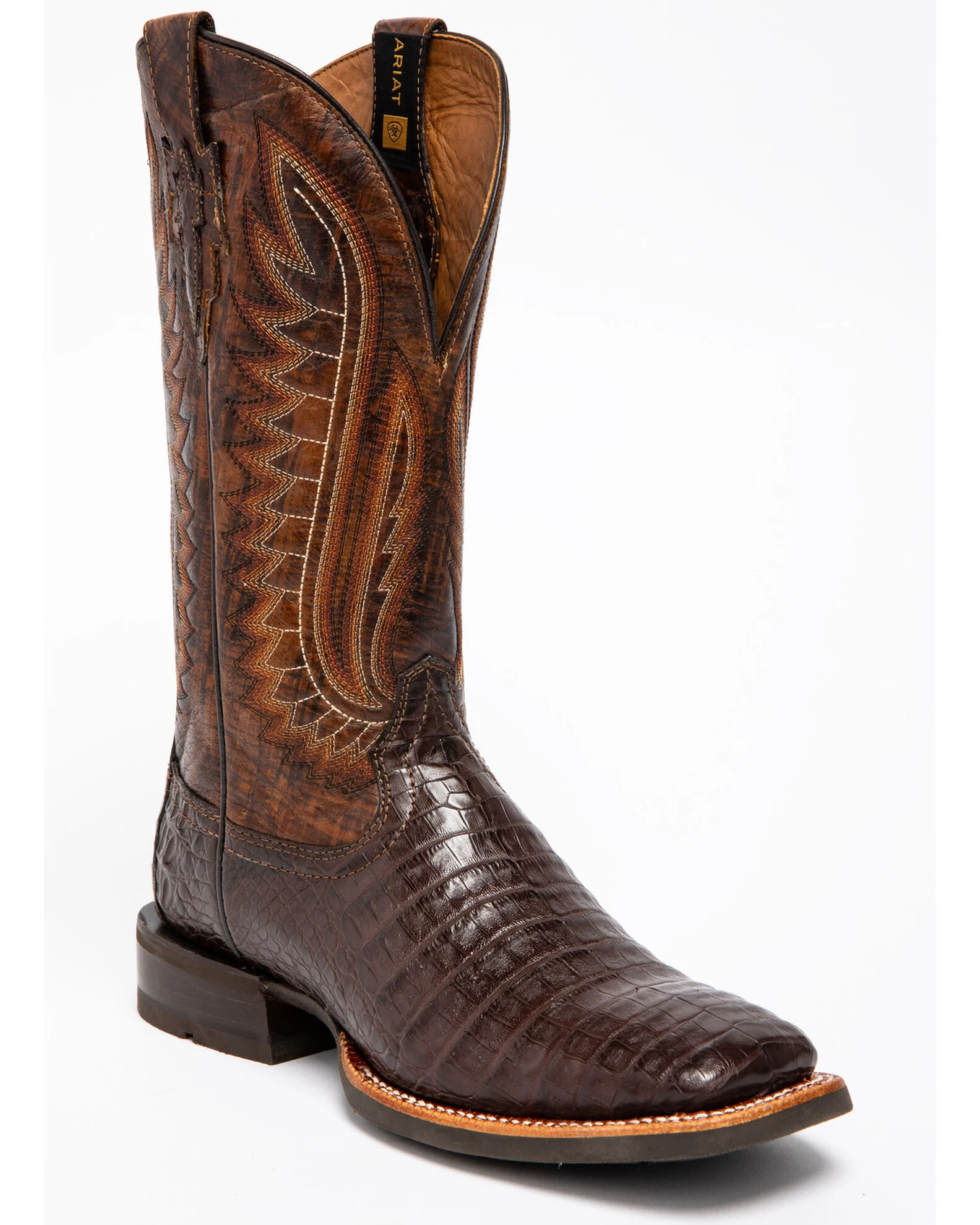 Ariat Men's Double Down Caiman Belly Cowboy Boots - Broad Square Toe 3 Ariat Men's Double Down Caiman Belly Cowboy Boots - Broad Square Toe