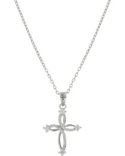 Montana Silversmiths Women's Silver Tangled Arms Cross Necklace 