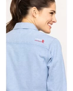 Ariat Women's FR Solid DuraStretch Long Sleeve Snap Work Shirt -Western Fashion 2000281174 400 P5