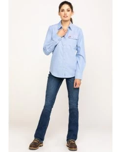 Ariat Women's FR Solid DuraStretch Long Sleeve Snap Work Shirt -Western Fashion 2000281174 400 P6