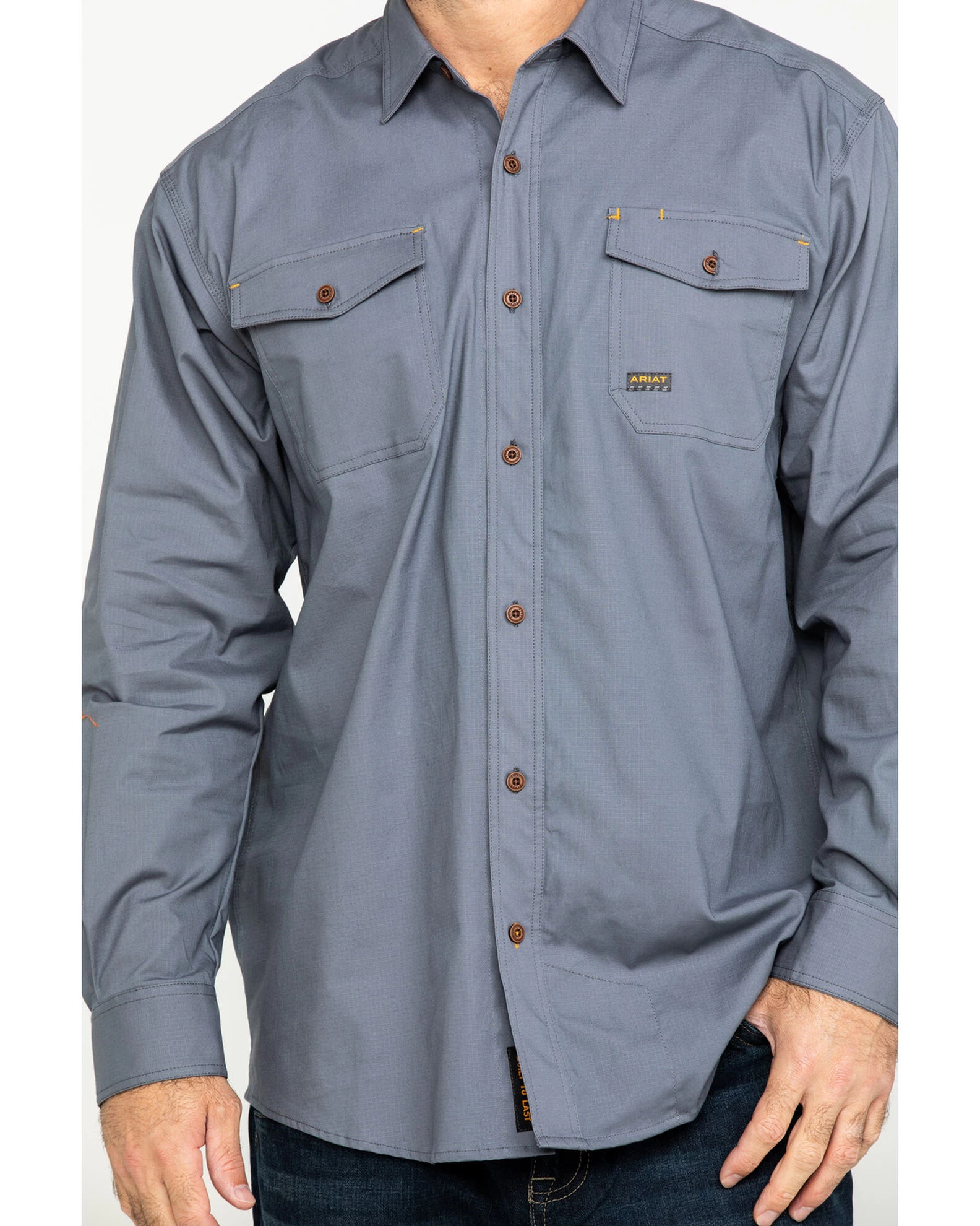 Ariat Men's Steel Rebar Made Tough Durastretch Long Sleeve Work Shirt 6 Ariat Men's Steel Rebar Made Tough Durastretch Long Sleeve Work Shirt - Image 4