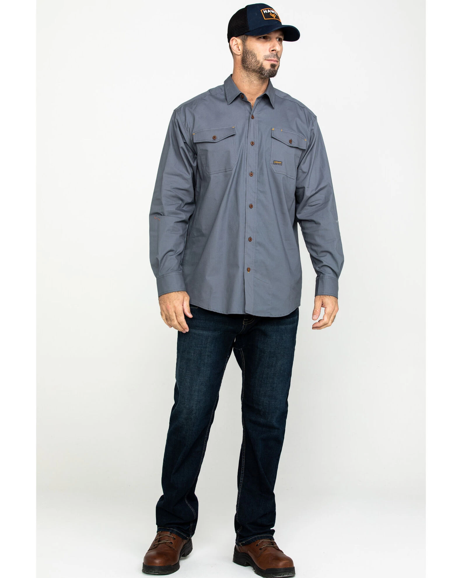 Ariat Men's Steel Rebar Made Tough Durastretch Long Sleeve Work Shirt 8 Ariat Men's Steel Rebar Made Tough Durastretch Long Sleeve Work Shirt - Image 6