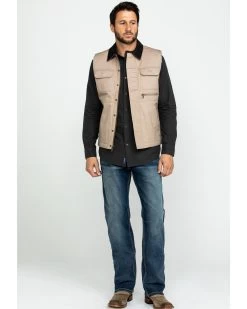 Cody James Men's Tan Ranchero Timberwolf Canvas Vest  -Western Fashion 2000282528 280 P7