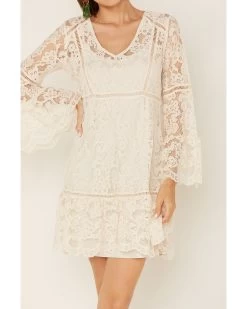 Honey Creek By Scully Women's Lace Crochet Long Sleeve Dress 8 Honey Creek By Scully Women's Lace Crochet Long Sleeve Dress -Western Fashion 2000282805 103 P3