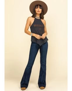 Kimes Ranch Women's Dark Wash Jennifer High Rise Wide Flare Jeans