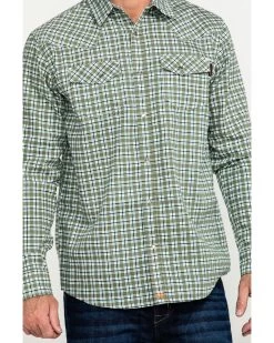 Cody James Men's FR Woven Plaid Print Long Sleeve Button Down Work Shirt  -Western Fashion 2000284553 300 P4