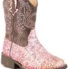 Roper Girls' Toddler Glitter Southwest Western Boots - Square Toe -Western Fashion 2000286591 650 P1