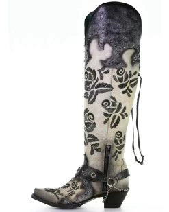 Corral Women's Rose Embroidery Western Boots - Snip Toe -Western Fashion 2000293476 100 P3