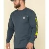 Carhartt Men's M-FR Midweight Signature Logo Long Sleeve Work Shirt -Western Fashion 2000294466 410 P1