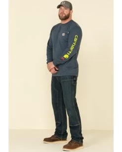 Carhartt Men's M-FR Midweight Signature Logo Long Sleeve Work Shirt 9 Carhartt Men's M-FR Midweight Signature Logo Long Sleeve Work Shirt -Western Fashion 2000294466 410 P3