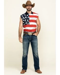Cody James Men's American Flag Bubba Sleeveless Western Shirt  -Western Fashion 2000296071 600 P6