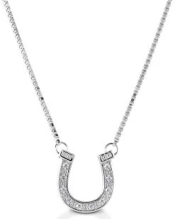 Kelly Herd Women's Pave Horseshoe Necklace 