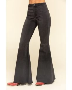 Free People Women's High Rise Dark Wash Just Float On Flare Jeans -Western Fashion 2000309730 001 P2
