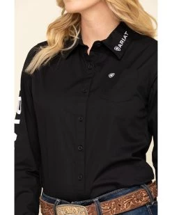 Ariat Women's Team Kirby Stretch Logo Long Sleeve Shirt -Western Fashion 2000322525 001 P4