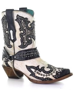 Corral Women's White Studs Western Boots - Snip Toe