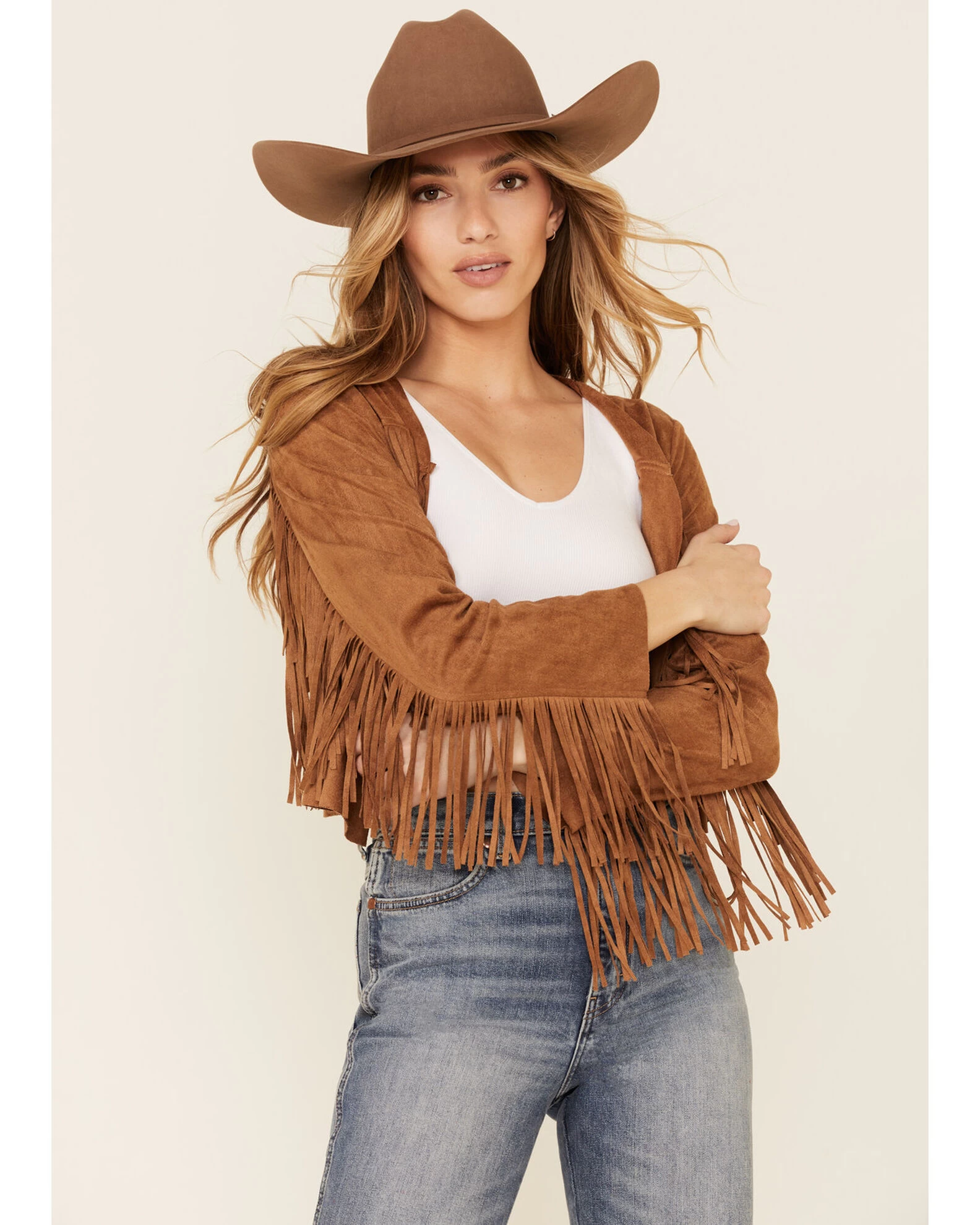 Vocal Women's Faux Suede Western Fringe Jacket 3 Vocal Women's Faux Suede Western Fringe Jacket