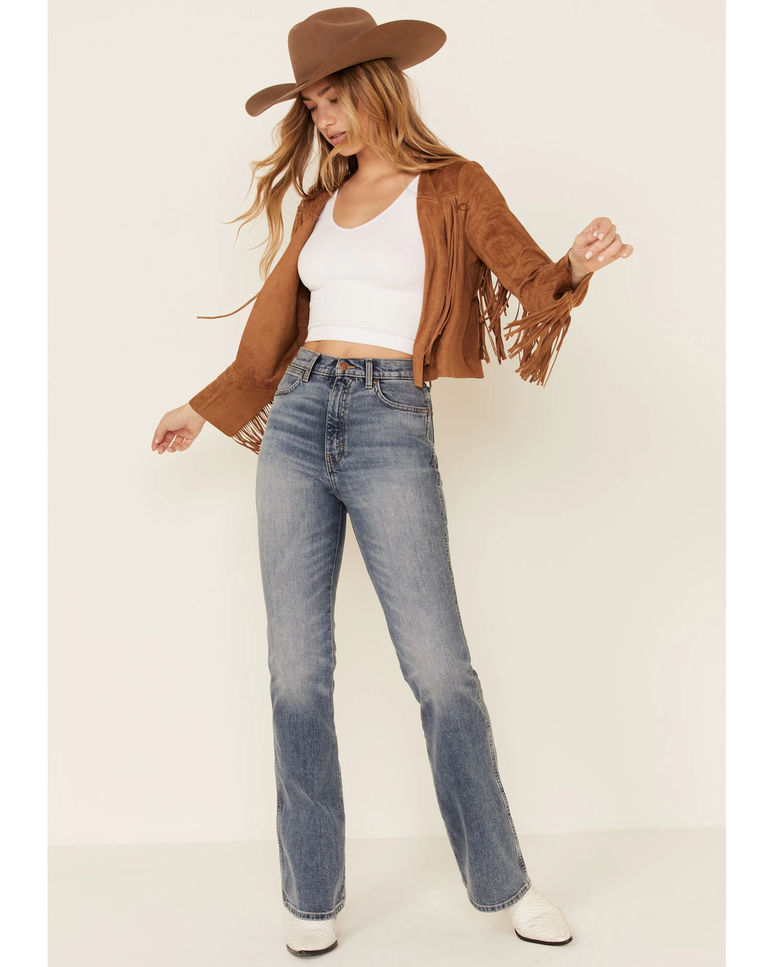 Vocal Women's Faux Suede Western Fringe Jacket 4 Vocal Women's Faux Suede Western Fringe Jacket - Image 2