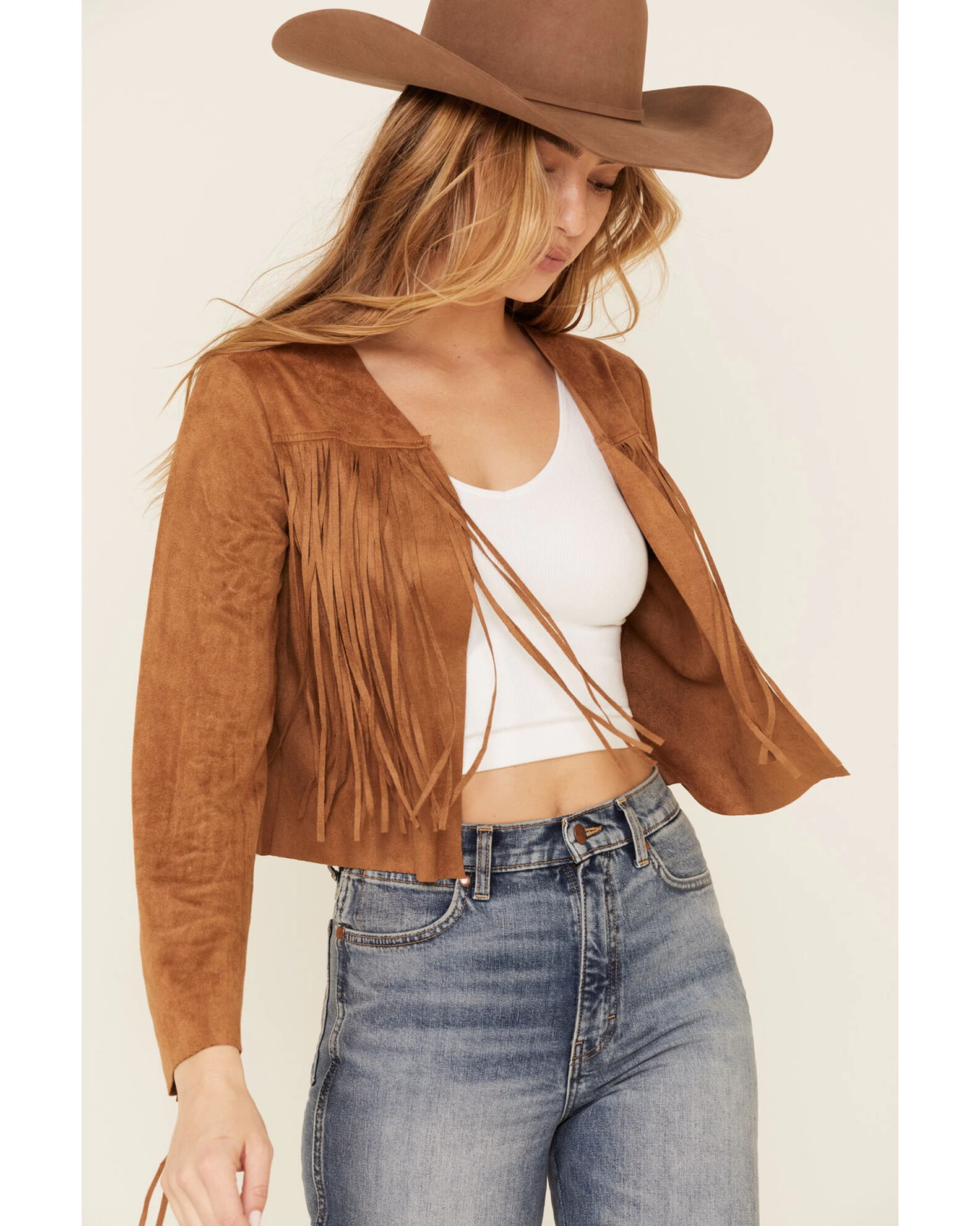 Vocal Women's Faux Suede Western Fringe Jacket 6 Vocal Women's Faux Suede Western Fringe Jacket - Image 4