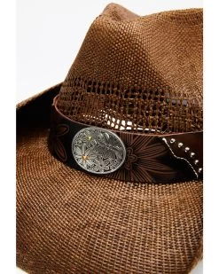 Shyanne Women's Brown Shane Raffia Straw Western Hat 7 Shyanne Women's Brown Shane Raffia Straw Western Hat -Western Fashion 2000325059 200 P3