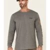 Hawx Men's Charcoal Original Logo Crew Long Sleeve Work T-Shirt 