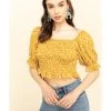 Loveriche Women's Floral Print Smocked Crop Top -Western Fashion 2000327370 702 P1