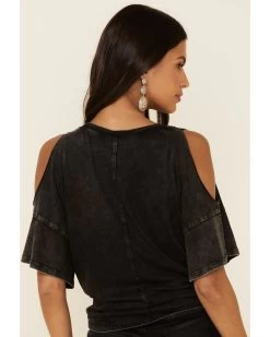 White Crow Women's Night Rainbow Dolly Quote Cold Shoulder Top -Western Fashion 2000328404 001 P5