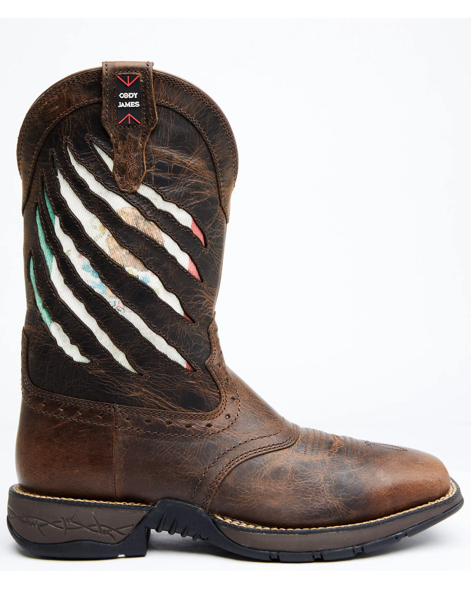 Brothers & Sons Men's Scratch Mexico Flag Lite Performance Western Boots - Broad Square Toe 4 Brothers & Sons Men's Scratch Mexico Flag Lite Performance Western Boots - Broad Square Toe - Image 2