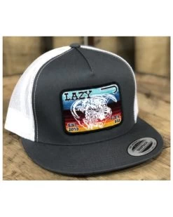 Lazy J Ranch Men's Gray & White Serape Cow Patch Mesh-Back Ball Cap 